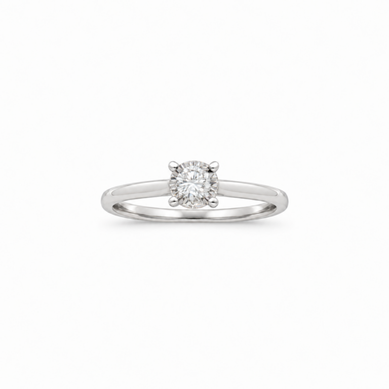 SOLITARIO EN ORO BLANCO CON DIAMANTE