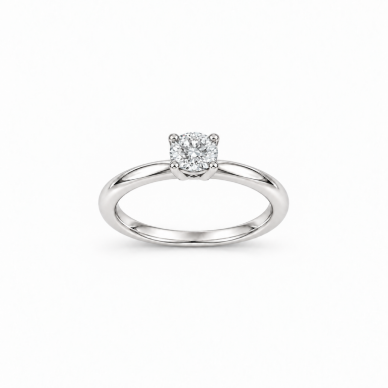 SOLITARIO EN ORO BLANCO CON DIAMANTE
