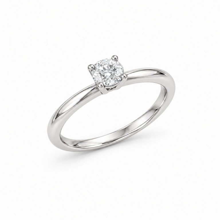 SOLITARIO EN ORO BLANCO CON DIAMANTE - Imagen 2