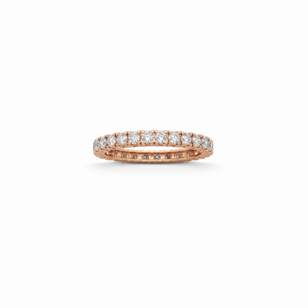 ANILLO EN ORO ROSA CON DIAMANTES