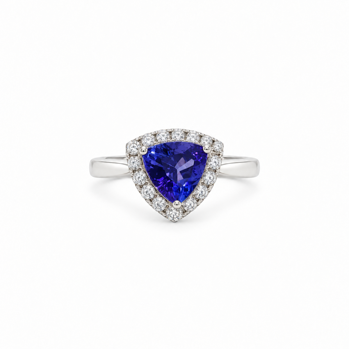 ANILLO EN ORO BLANCO CON TANZANITA Y DIAMANTES