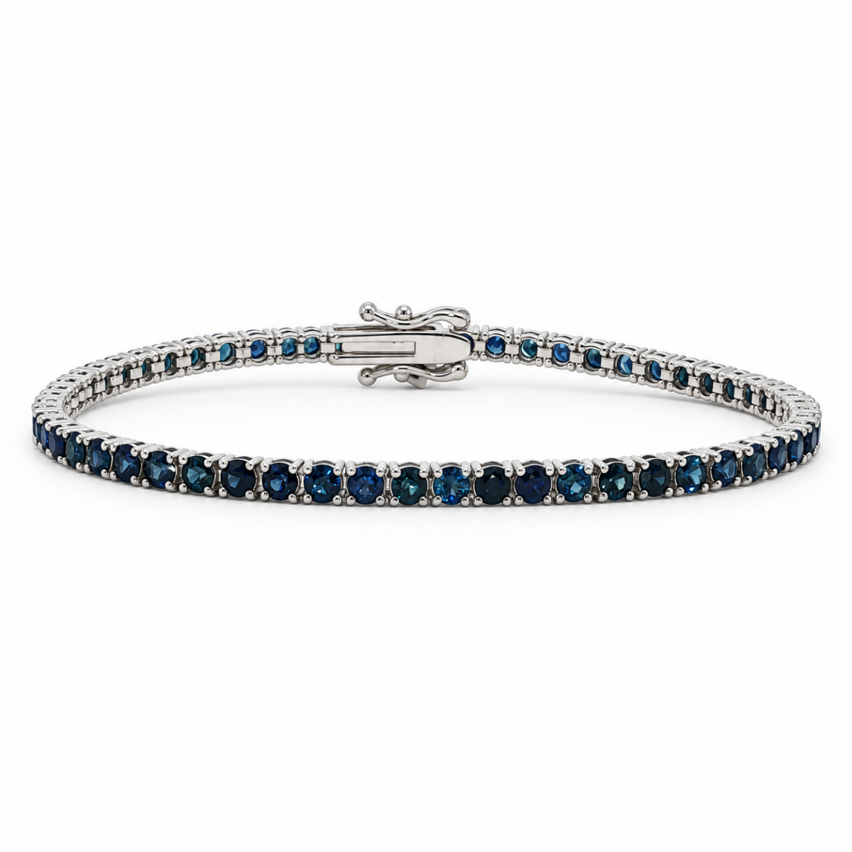 PULSERA EN ORO BLANCO CON ZAFIROS
