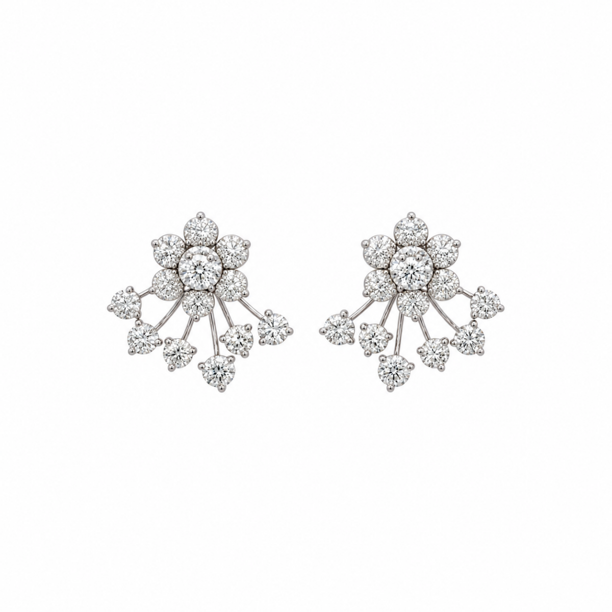 PENDIENTES EN ORO BLANCO CON DIAMANTES