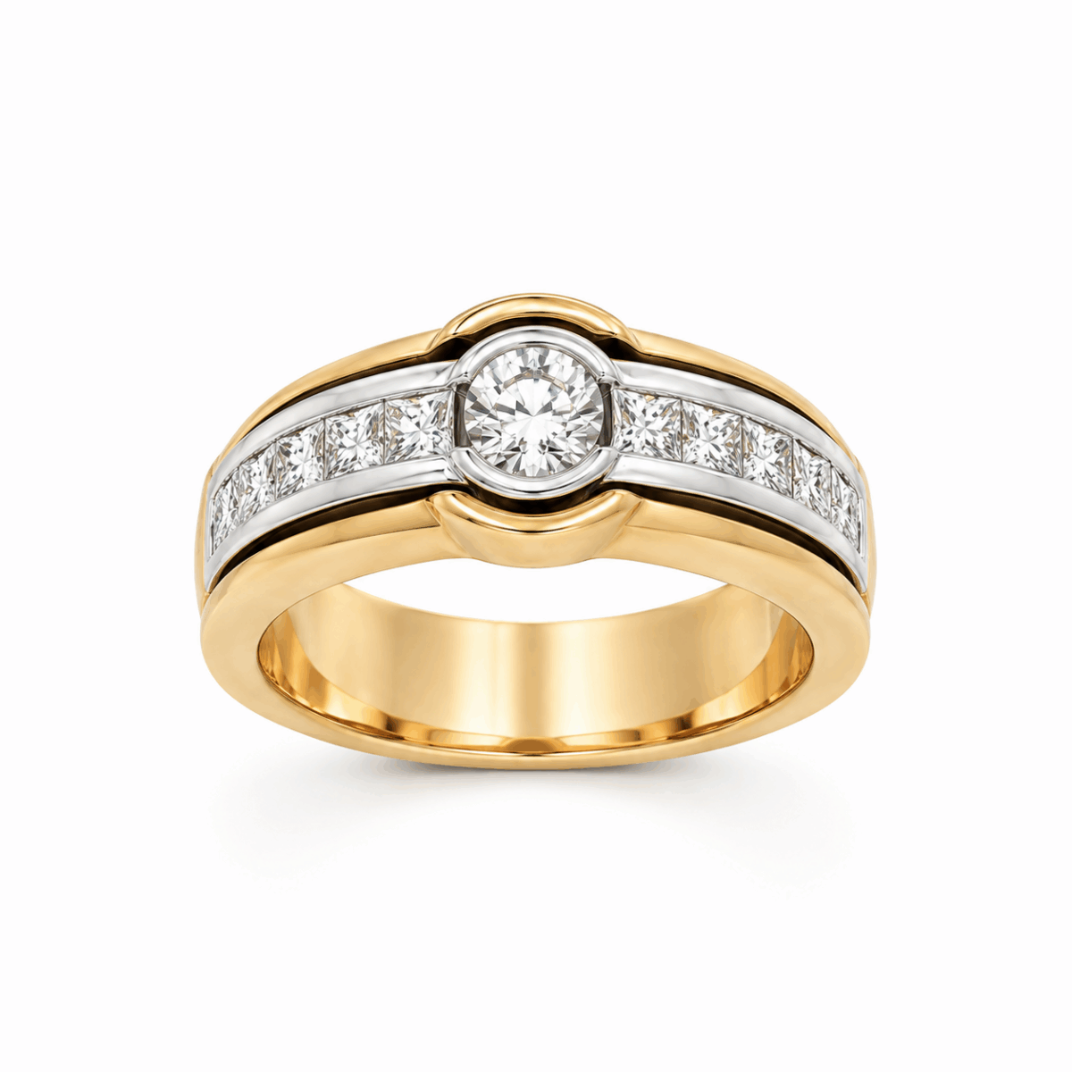 ANILLO DE ORO AMARILLO Y DIAMANTES