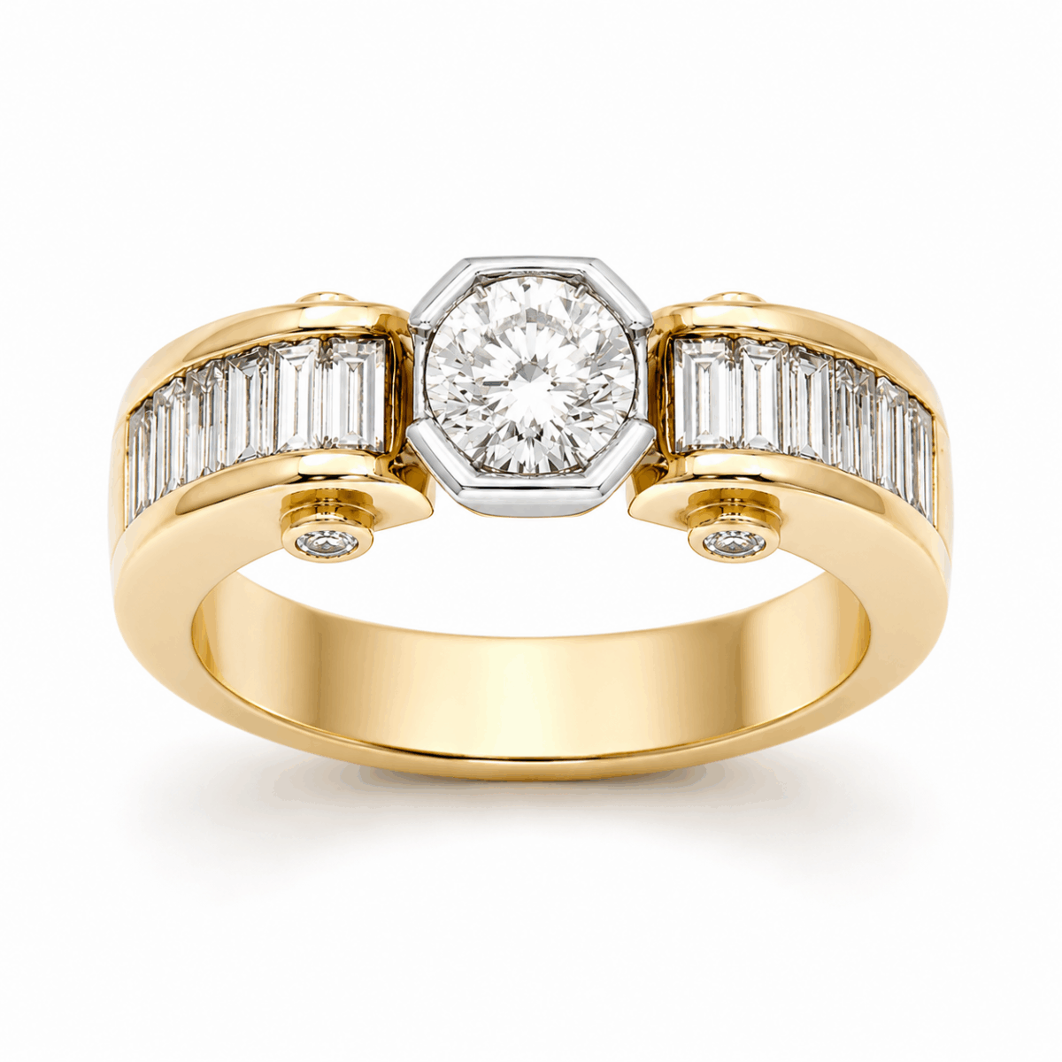 ANILLO DE ORO AMARILLO CON DIAMANTES