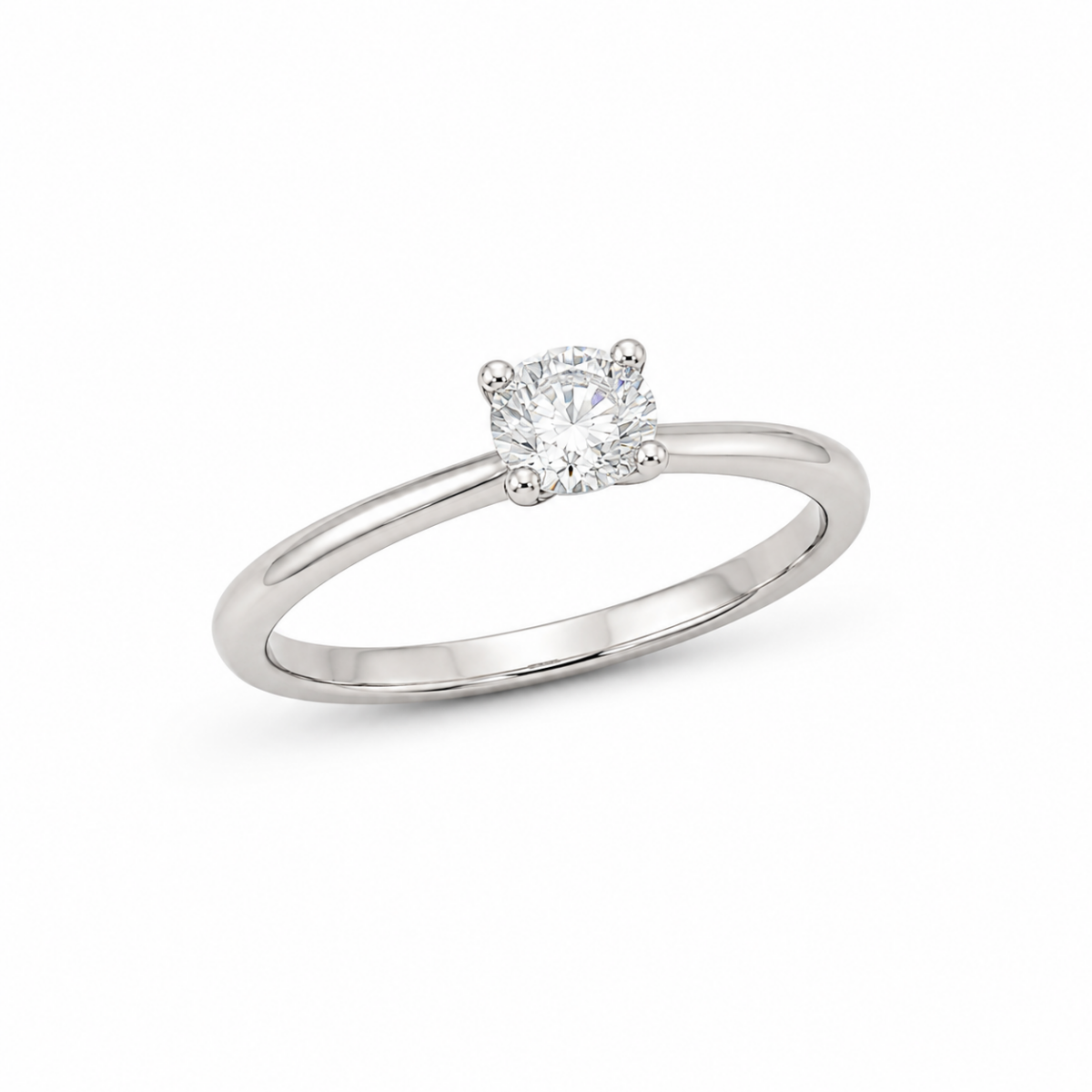 SOLITARIO DE ORO BLANCO CON DIAMANTE