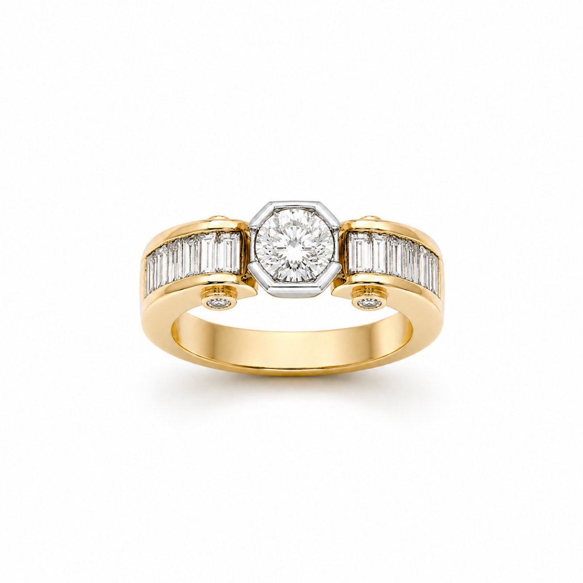 ANILLO DE ORO AMARILLO Y ORO BLANCO