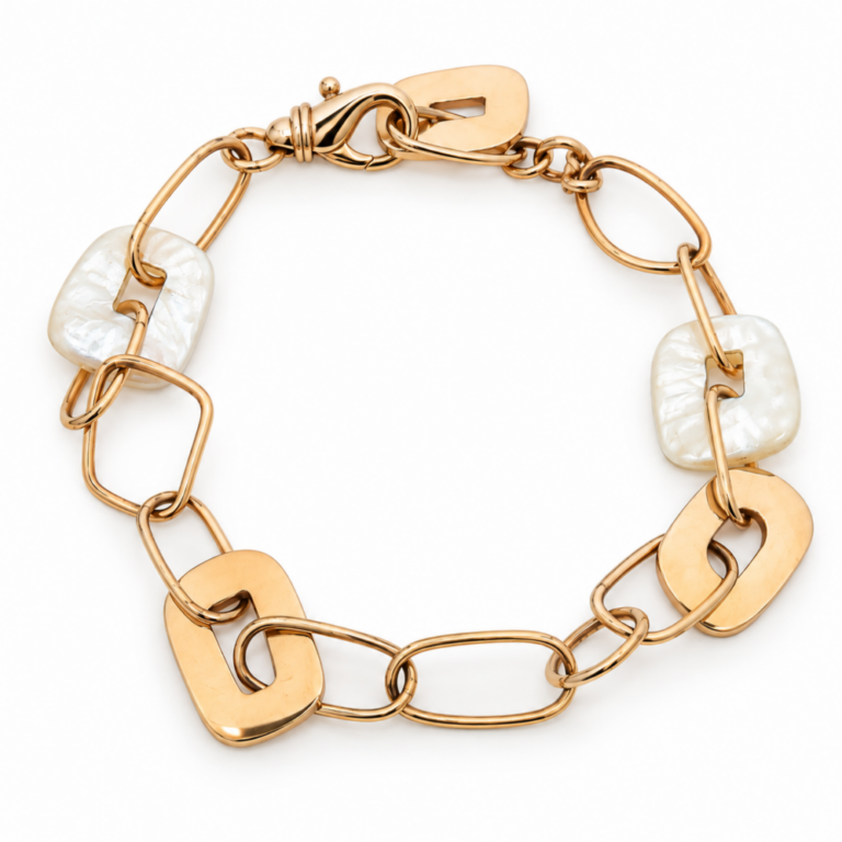 PULSERA EN ORO AMARILLO CON NÁCAR