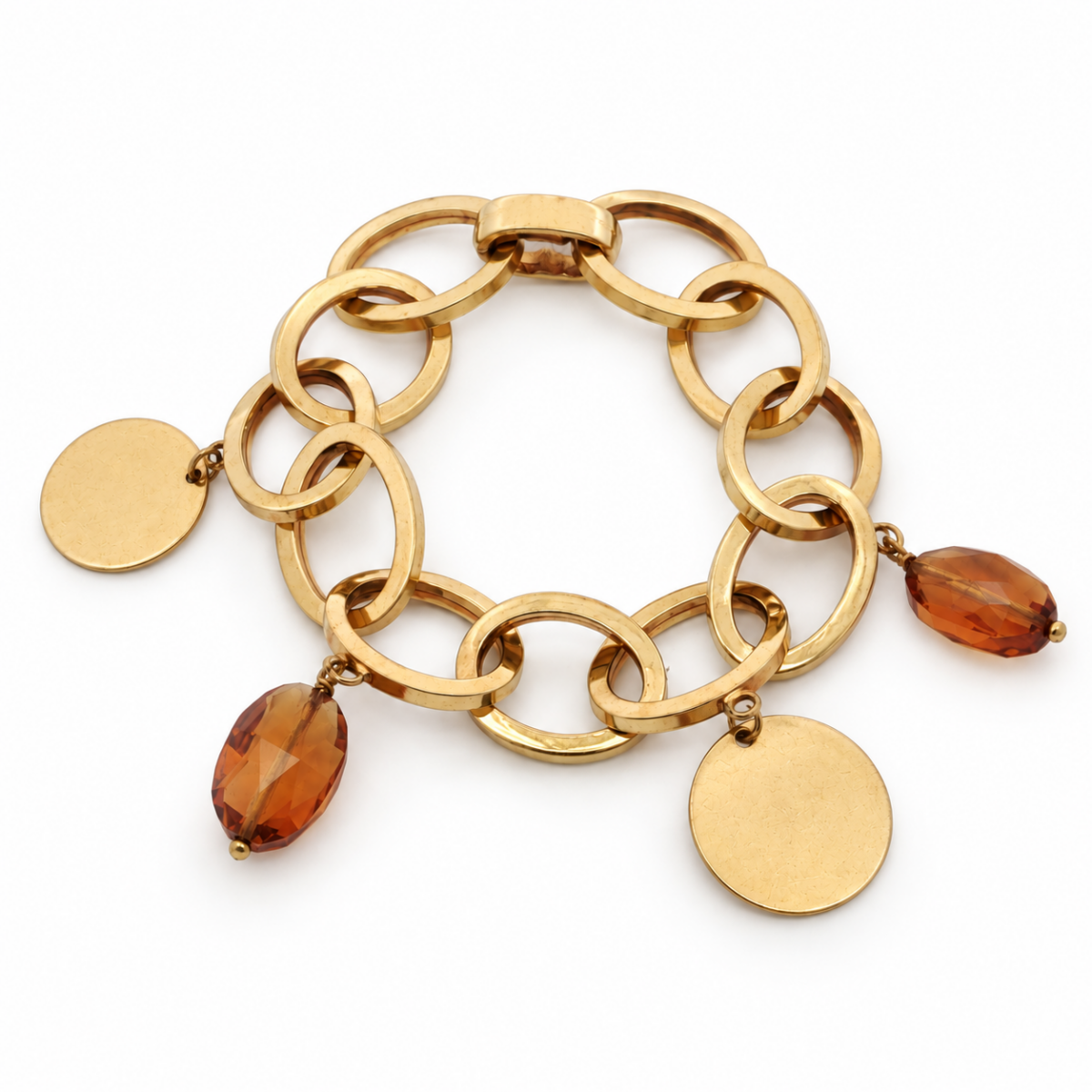 PULSERA EN ORO AMARILLO Y CITRINOS