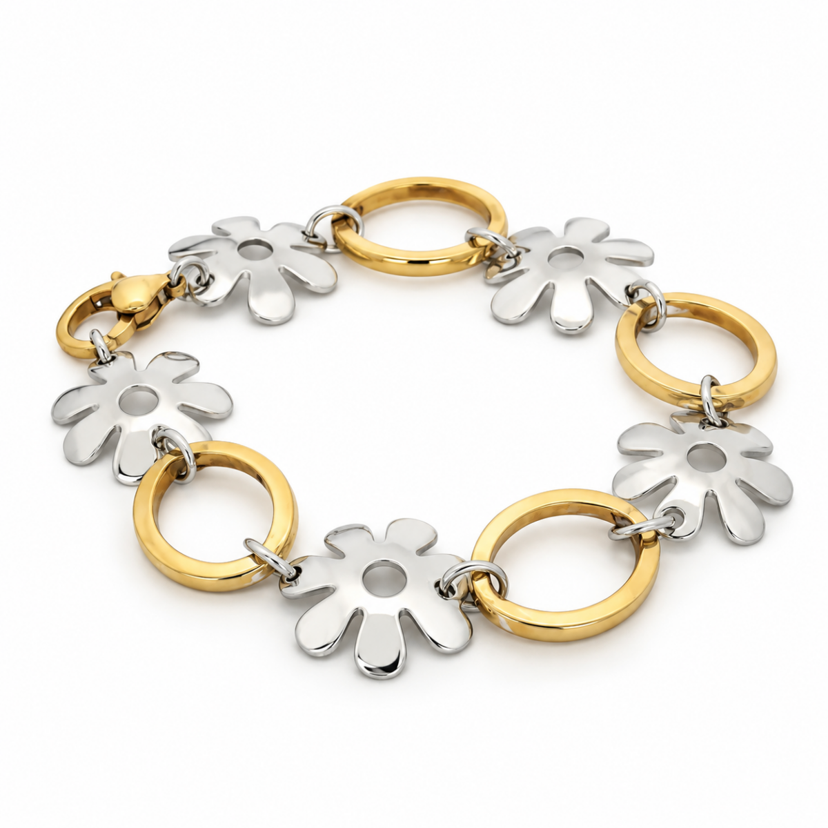 PULSERA EN ORO BLANCO Y ORO AMARILLO