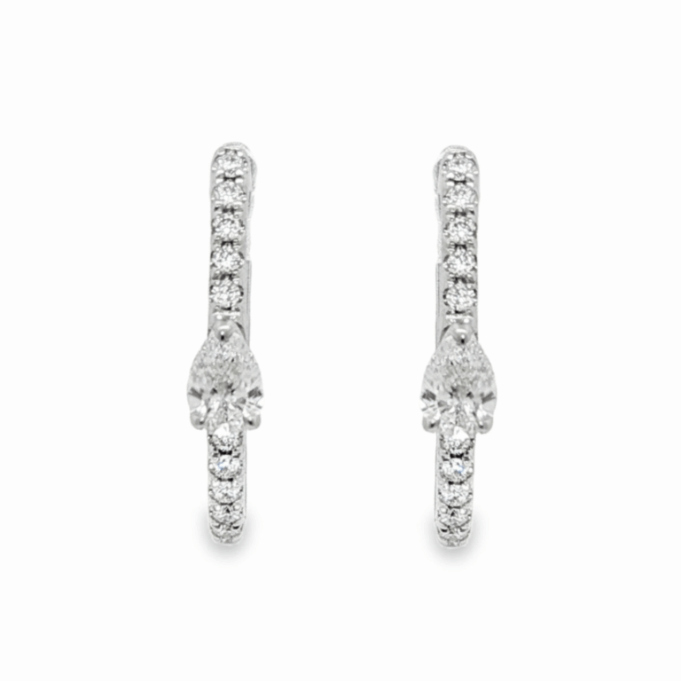 PENDIENTES DE ORO BLANCO CON DIAMANTES