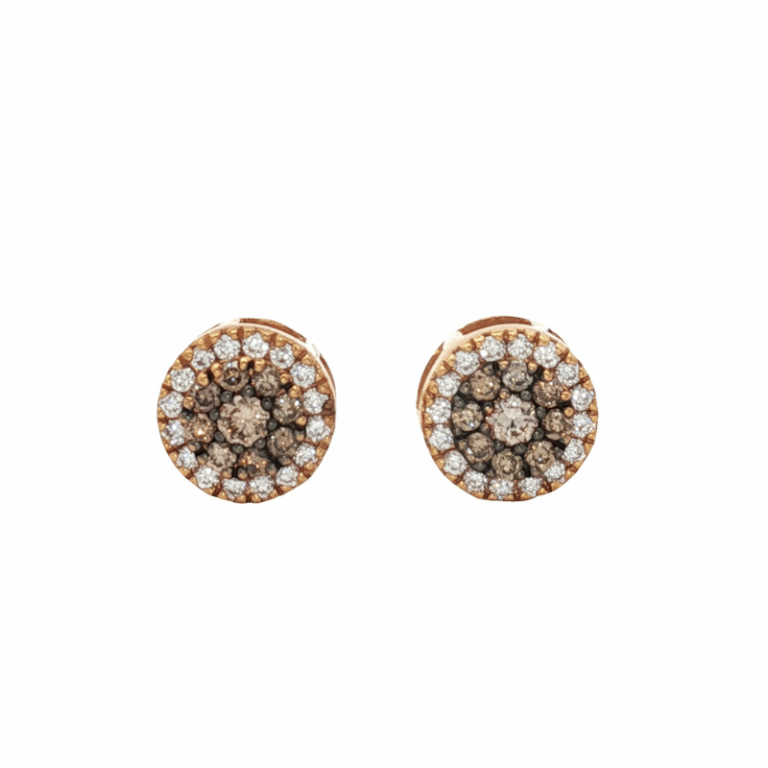 PENDIENTES EN ORO ROSA CON DIAMANTES