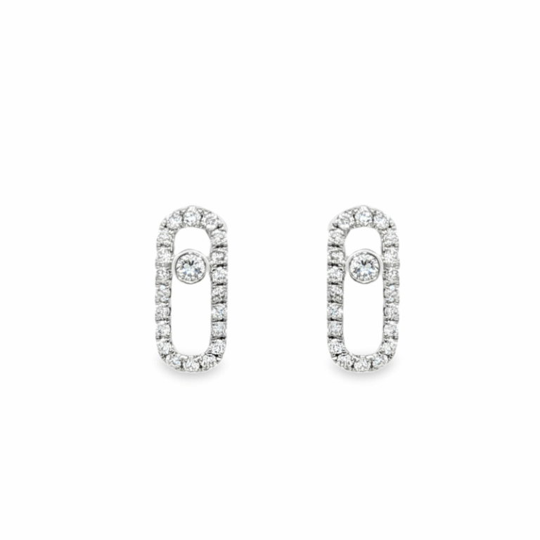 PENDIENTES DE ORO BLANCO CON DIAMANTES