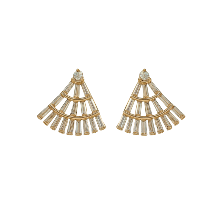 PENDIENTES DE ORO AMARILLO CON DIAMANTES TALLA BAGUETTE