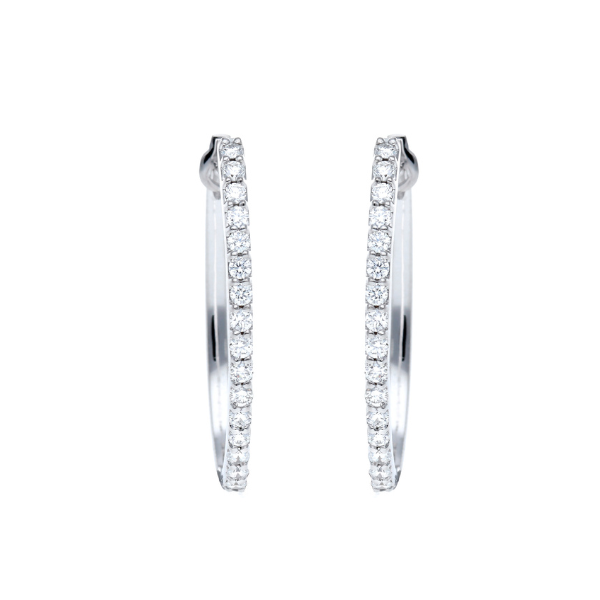 AROS DE ORO BLANCO CON DIAMANTES