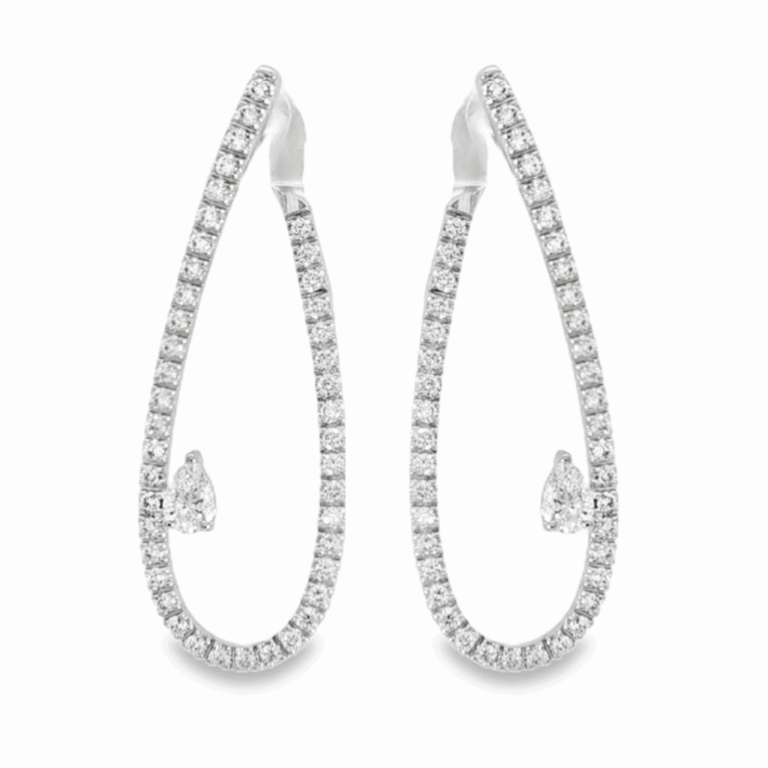 PENDIENTES DE ORO BLANCO CON DIAMANTES