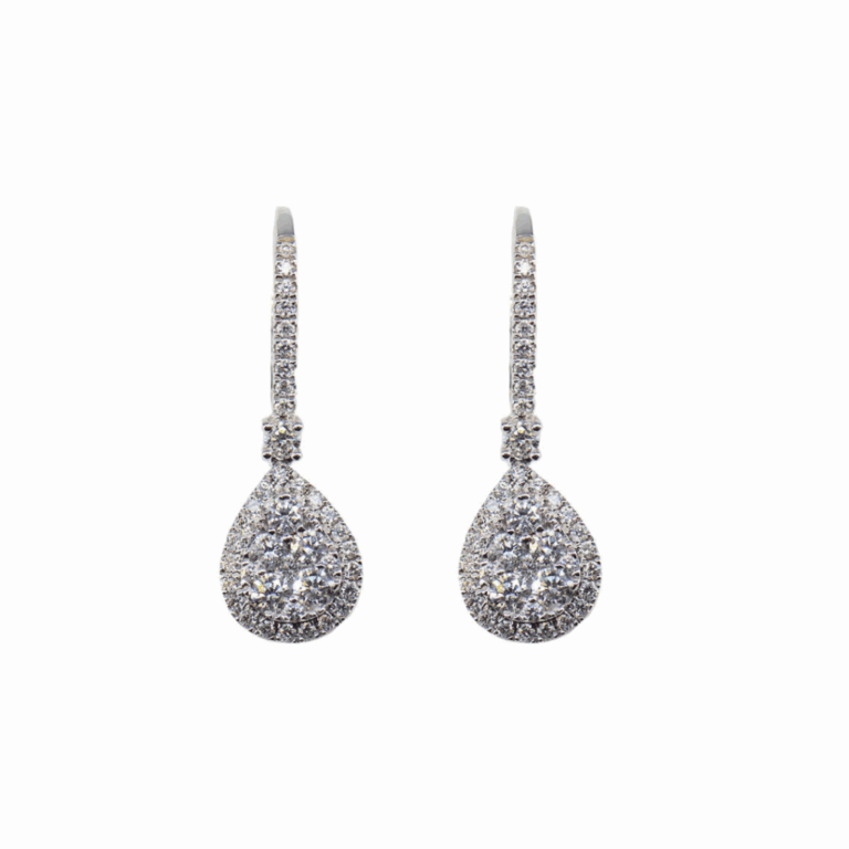 PENDIENTES DE ORO BLANCO CON DIAMANTES