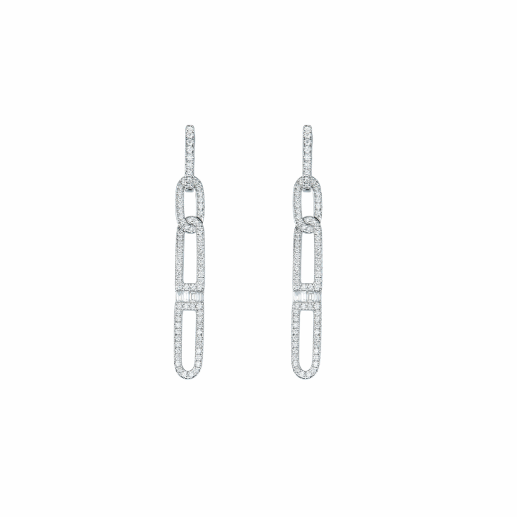 PENDIENTES DE ORO BLANCO CON DIAMANTES