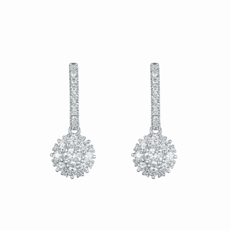 PENDIENTES DE ORO BLANCO CON DIAMANTES