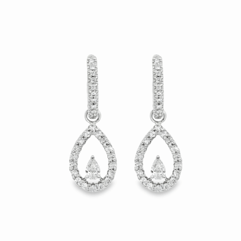 PENDIENTES DE ORO BLANCO CON DIAMANTES