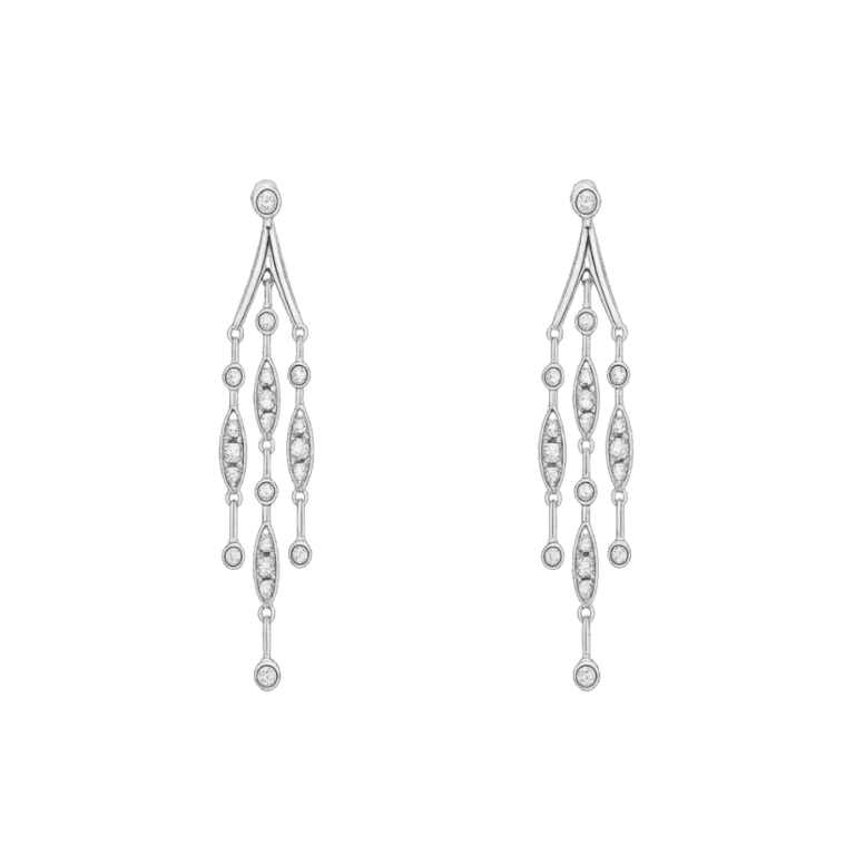 PENDIENTES DE ORO BLANCO CON DIAMANTES