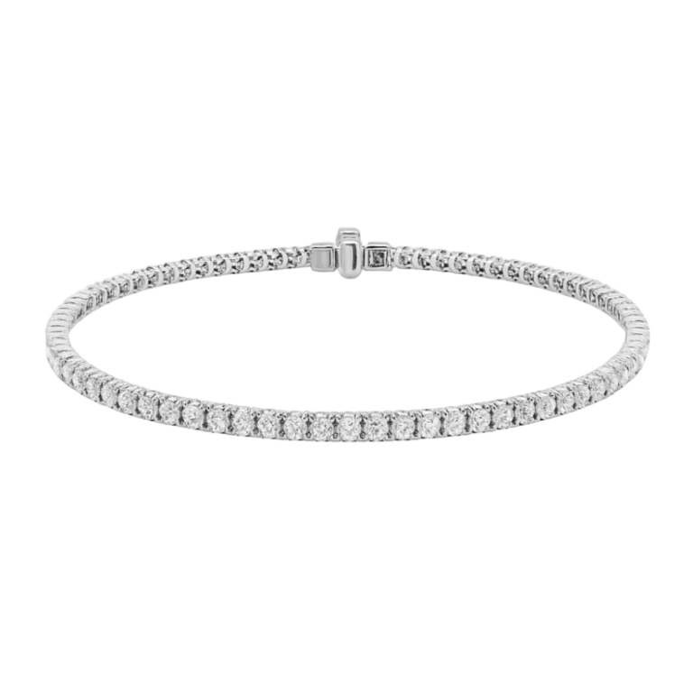 PULSERA RIVIERE DE ORO BLANCO CON DIAMANTES