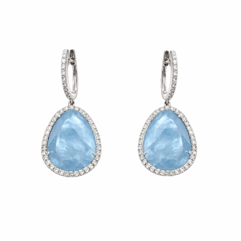 PENDIENTES DE ORO BLANCO CON DIAMANTES