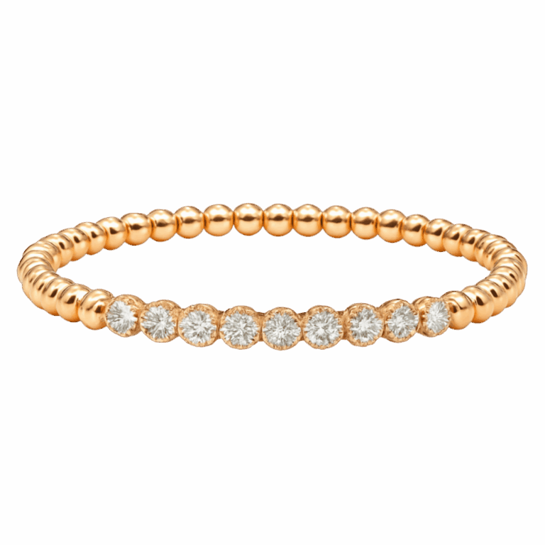 PULSERA DE ORO ROSA CON DIAMANTES