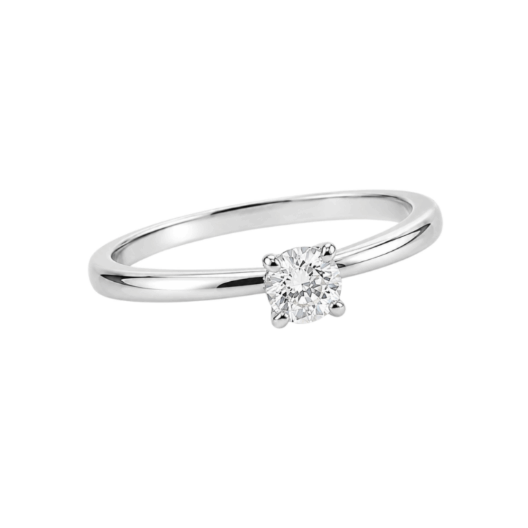 SOLITARIO DE ORO BLANCO CON DIAMANTE