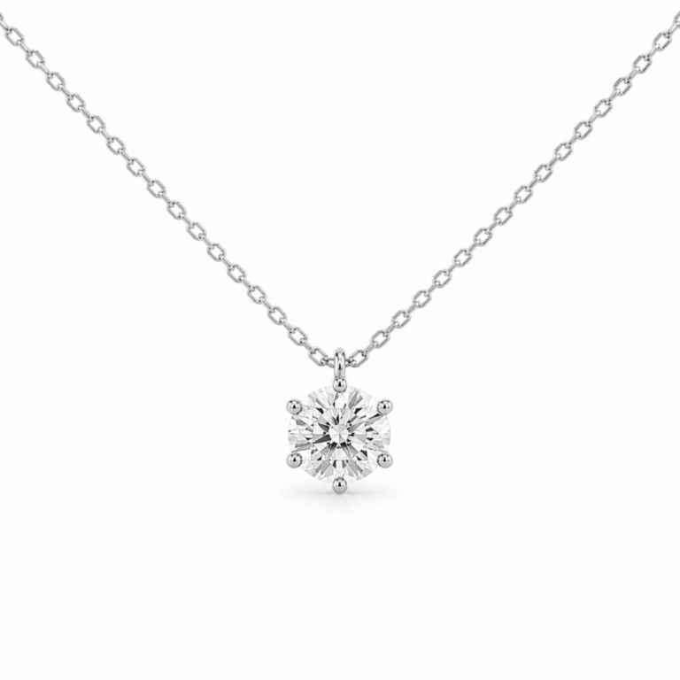 COLGANTE DE ORO BLANCO CON DIAMANTE TALLA BRILLANTE