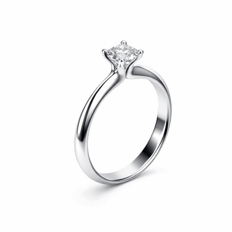 SOLITARIO ORO BLANCO CON DIAMANTE