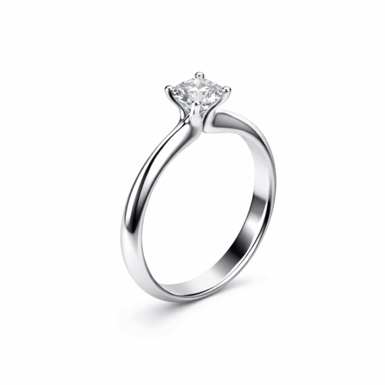 SOLITARIO ORO BLANCO CON DIAMANTE