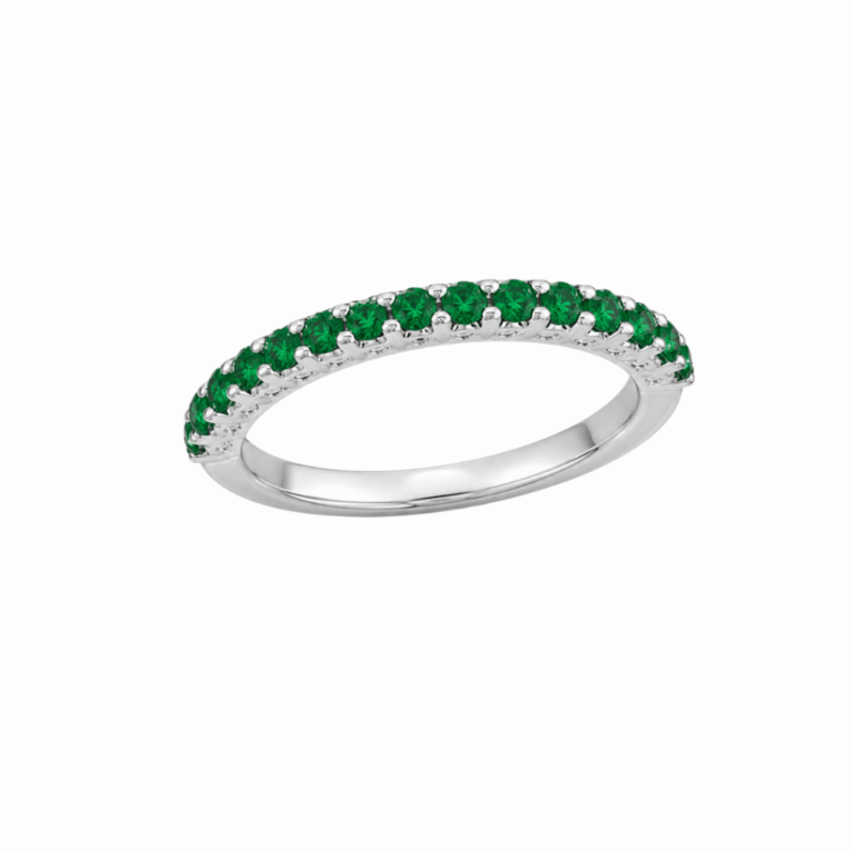 ANILLO DE ORO BLANCO CON ESMERALDA