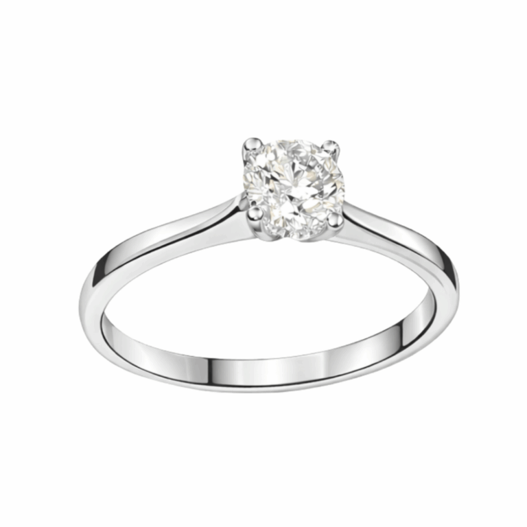 SOLITARIO ORO BLANCO CON DIAMANTE