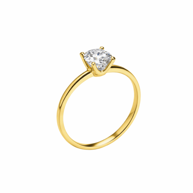 SOLITARIO ORO AMARILLO CON DIAMANTE