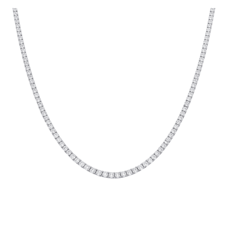 COLLAR RIVIERE DE ORO BLANCO CON DIAMANTES