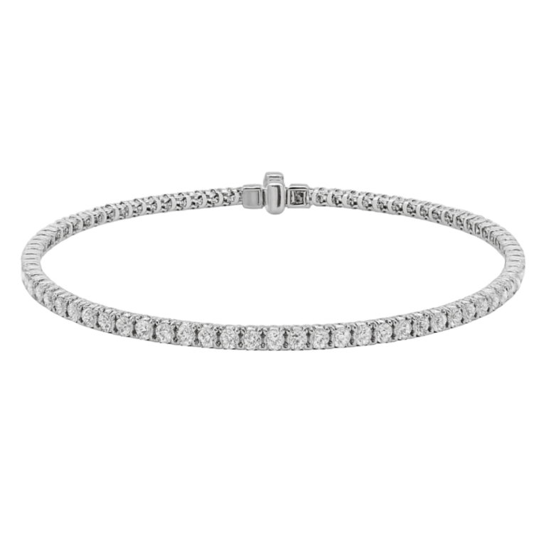 PULSERA RIVIERE DE ORO BLANCO CON DIAMANTES