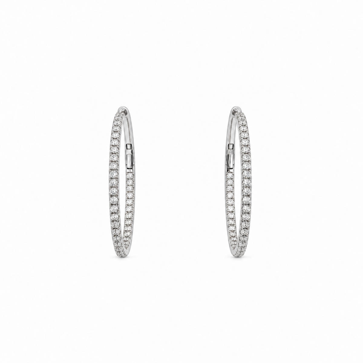 PENDIENTES EN ORO BLANCO CON DIAMANTES