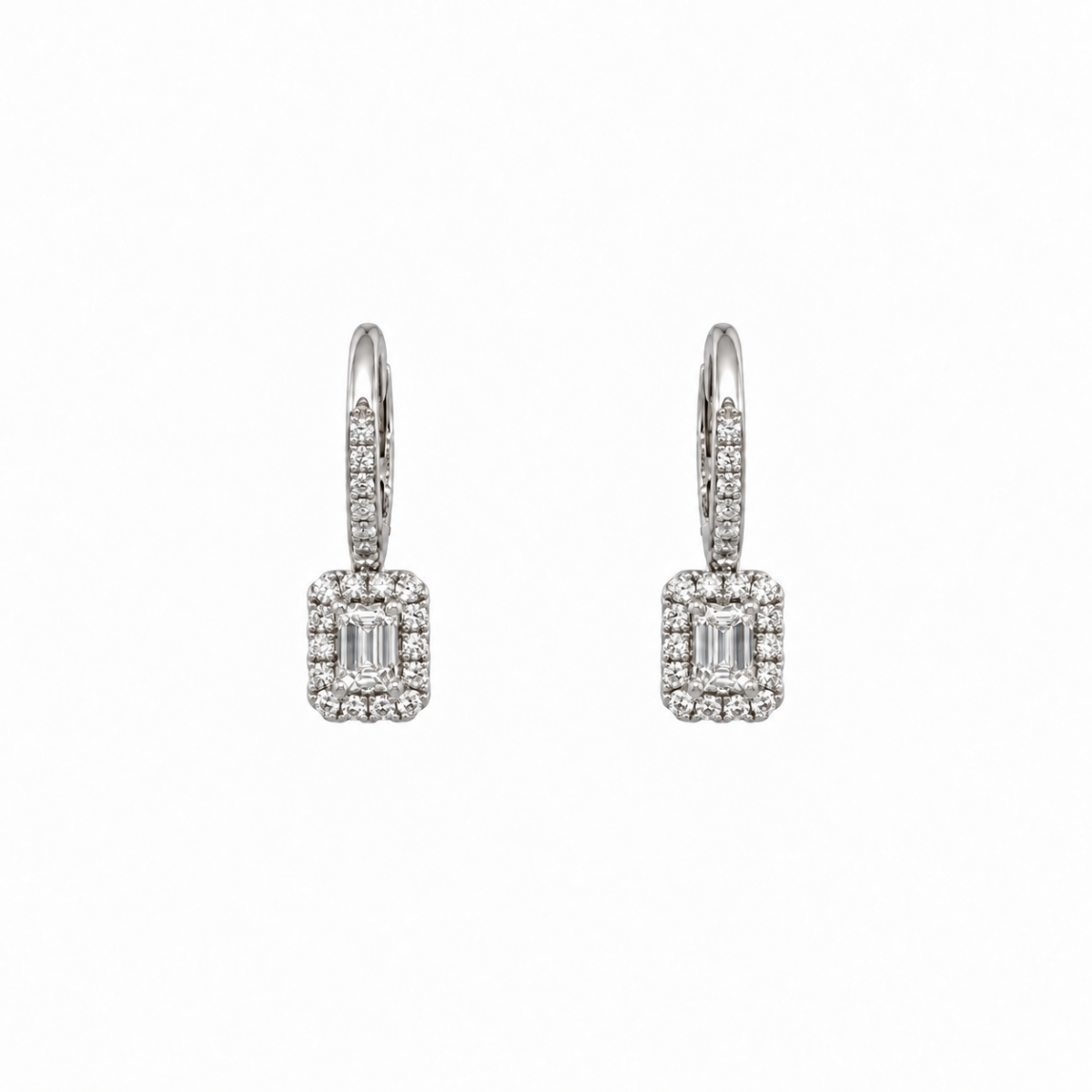 PENDIENTES EN ORO BLANCO CON DIAMANTES