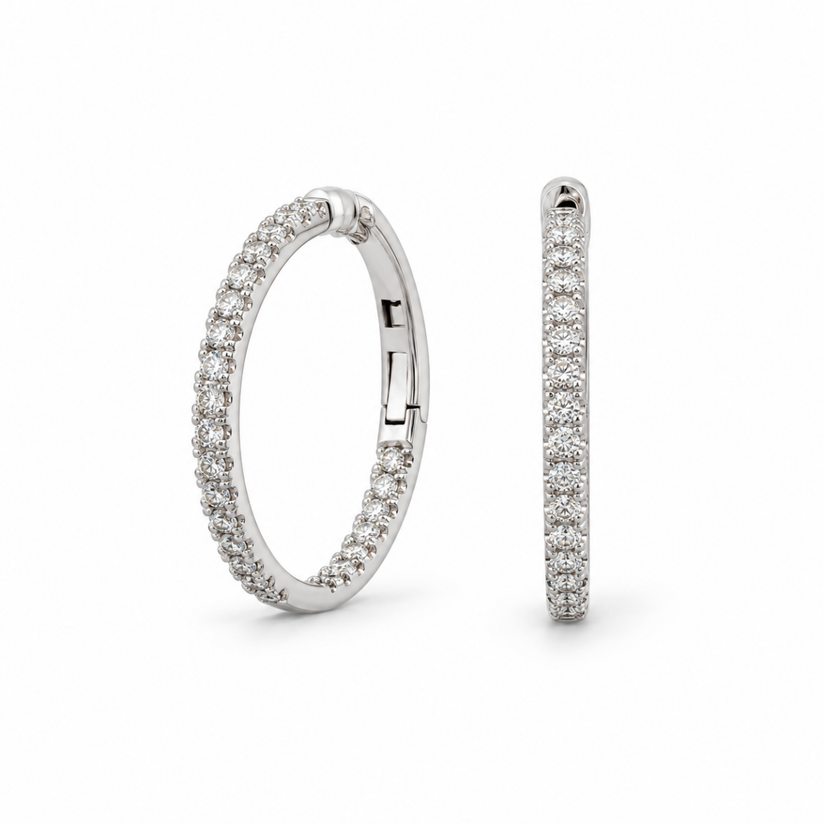 PENDIENTES EN ORO BLANCO CON DIAMANTES