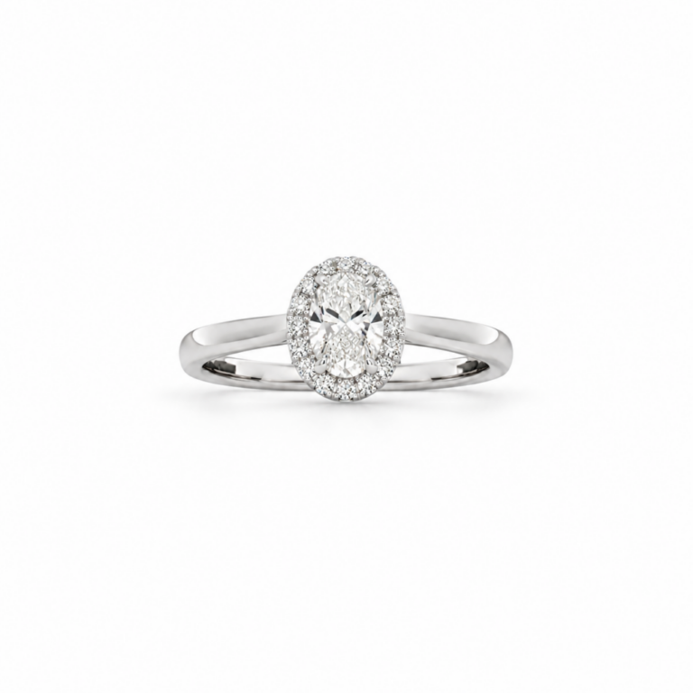 SOLITARIO EN ORO BLANCO CON DIAMANTES