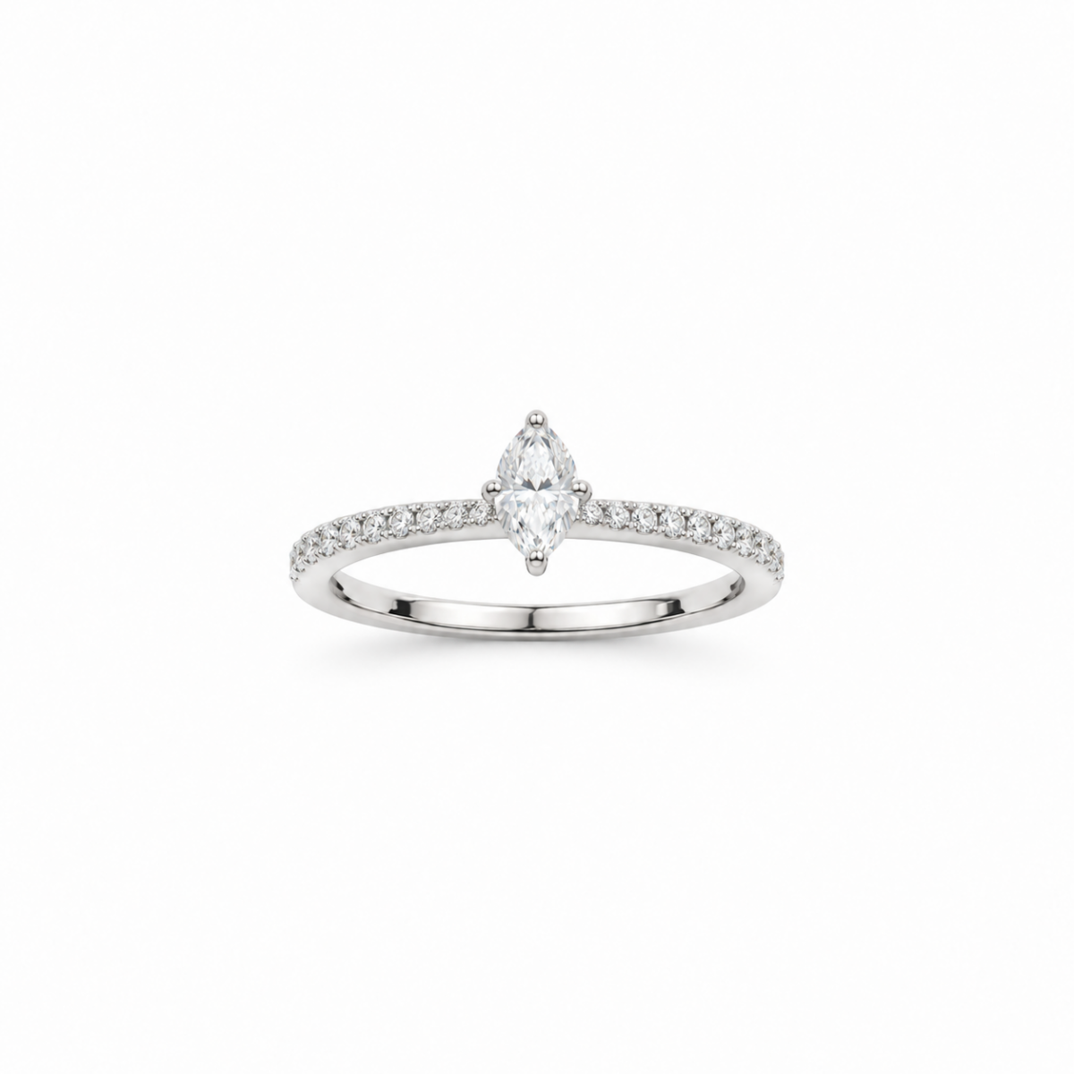SOLITARIO EN ORO BLANCO CON DIAMANTES
