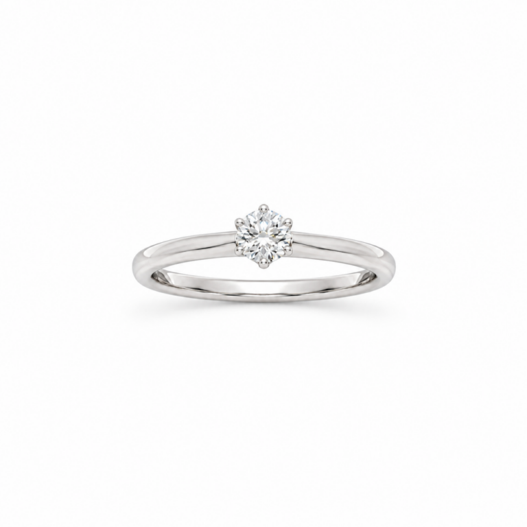 SOLITARIO EN ORO BLANCO CON DIAMANTE