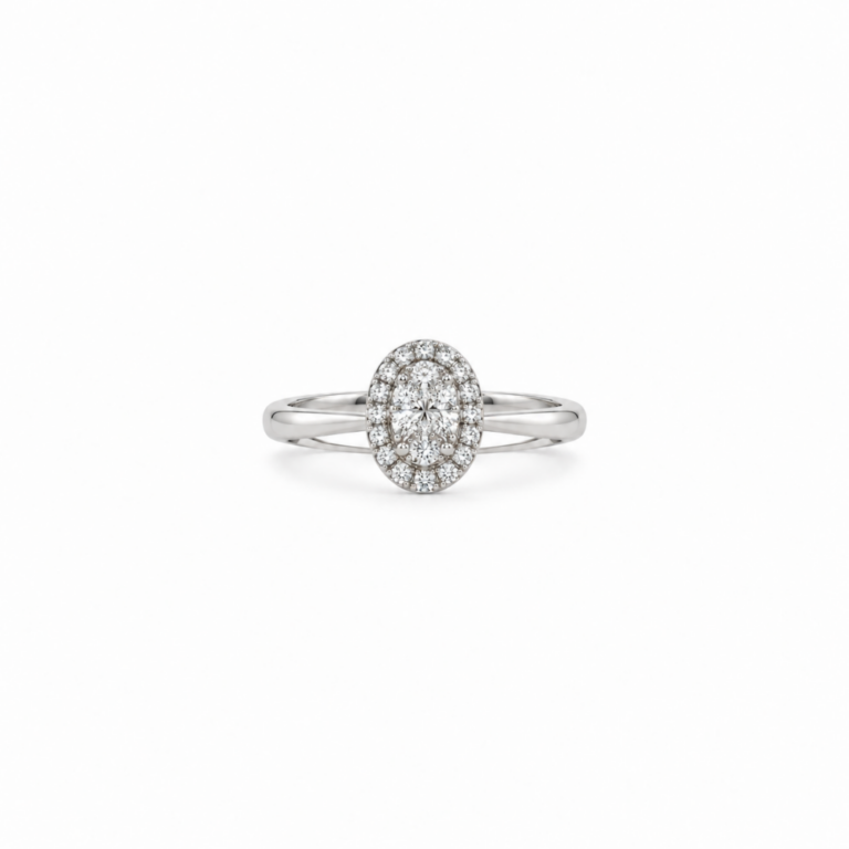 SOLITARIO EN ORO BLANCO CON DIAMANTES