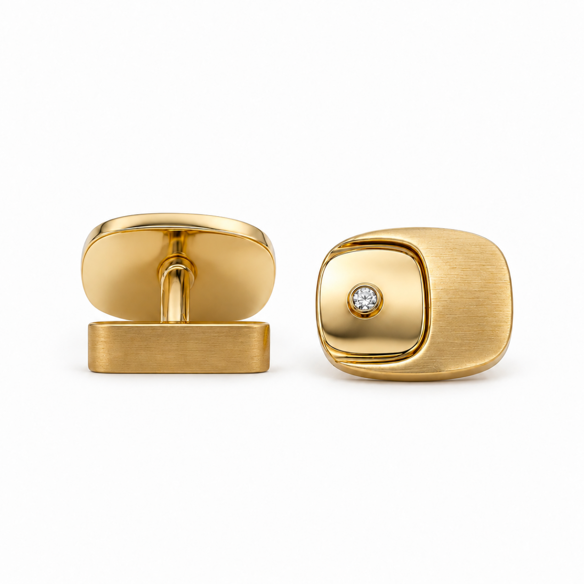 GEMELOS EN ORO AMARILLO CON DIAMANTES