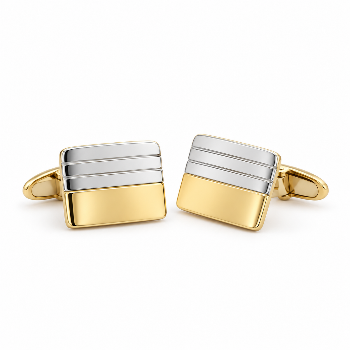 GEMELOS EN ORO AMARILLO Y BLANCO