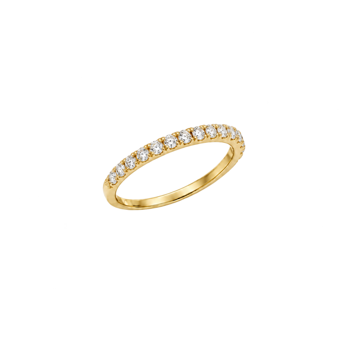 MEDIA ALIANZA EN ORO AMARILLO CON DIAMANTES
