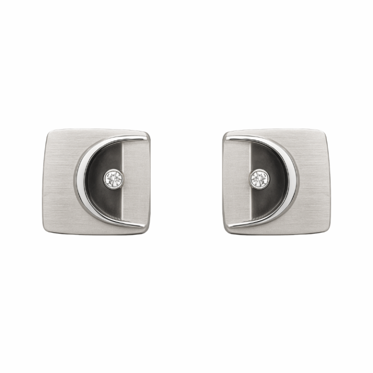 GEMELOS DE ORO BLANCO CON DIAMANTES