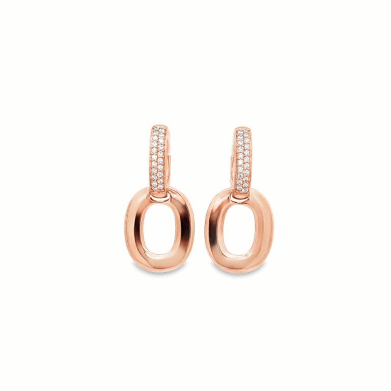 PENDIENTES DE ORO ROSA CON DIAMANTES
