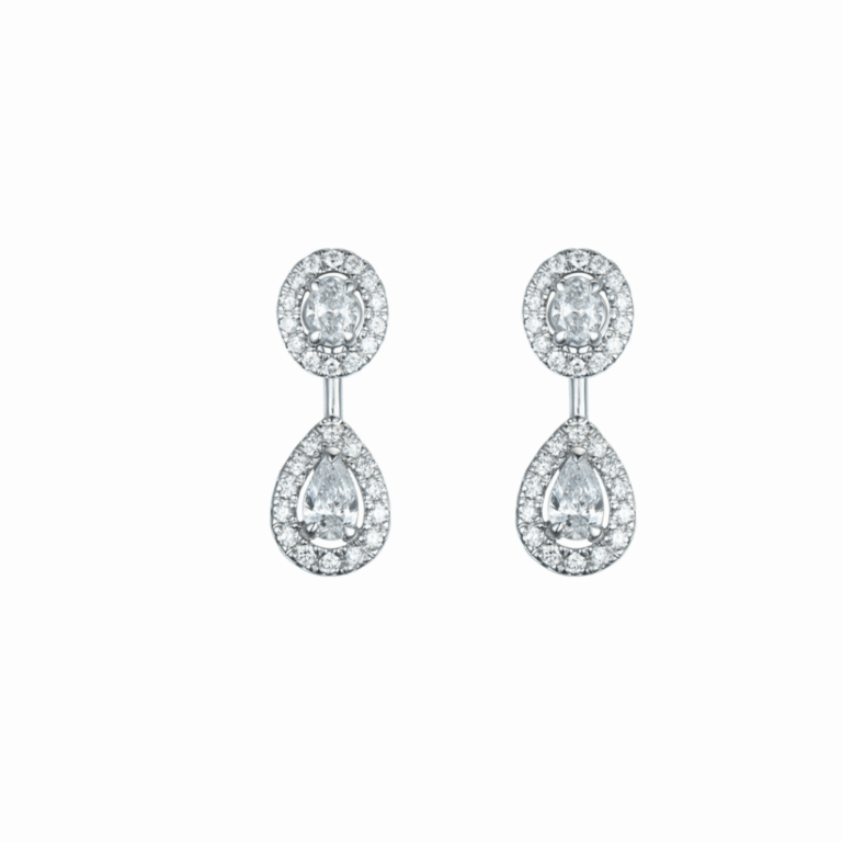 PENDIENTES DE ORO BLANCO CON DIAMANTES DESMONTABLES